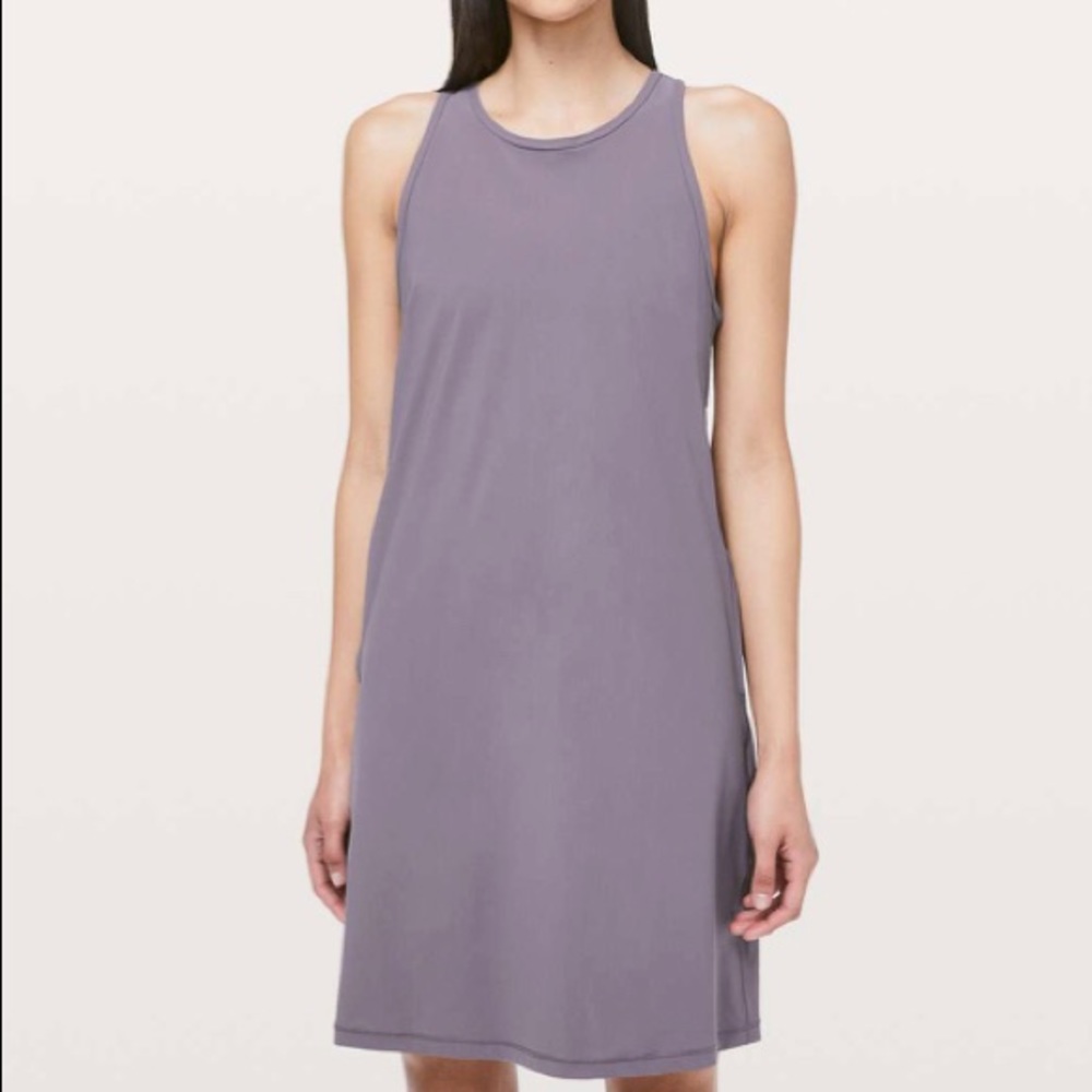 Lululemon Early Morning Cross Back dress new never worn in dusty purple size 8
